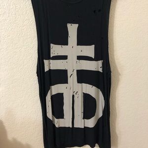 RARE Drop Dead Clothing Cross Tank, Size S (Men)